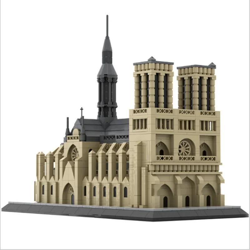 New MOC City Street View Series DIY World Famous Architecture Notre-Dame De Parised 3D Model Building Blocks Toys For Kids Gifts