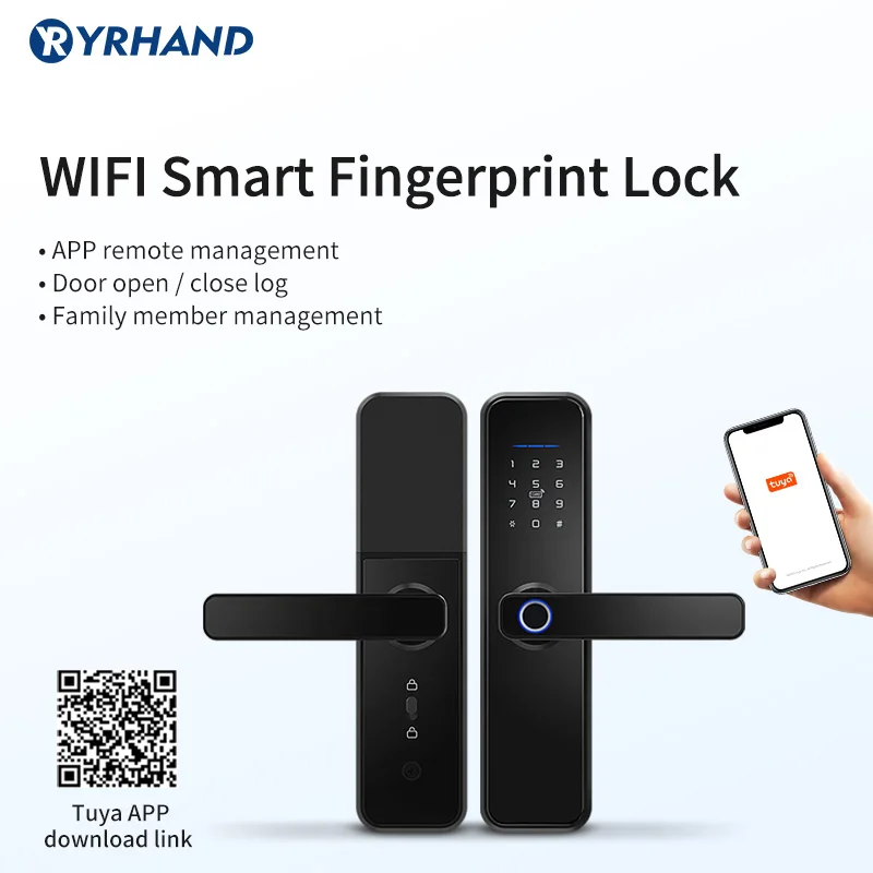 New Intelige X5 Waterproof Tuya Biometric Fingerprint Security Intelligent Smart WiFi APP Password Electronic Door Lock