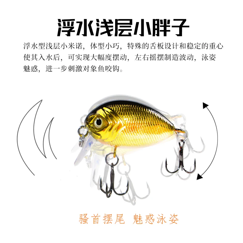 1PCS New Japanese Design Hard Fishing Lure 25mm 1.5g 32mm 4g Mini Crank Bait For Pike Perch Bass Floating Crankbait Pesca