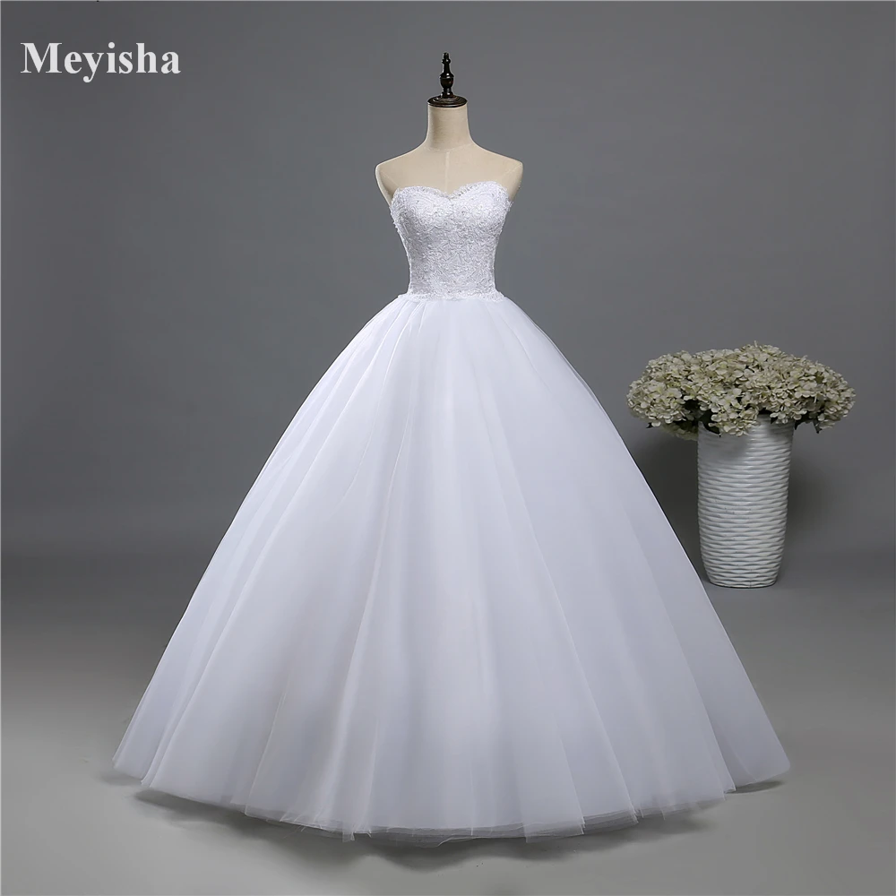 ZJ9022  Sexy Princess Wedding Dress Sweethearts Strapless Flowers Appliques Corset Bridal Gowns Vestido De Novia Customized