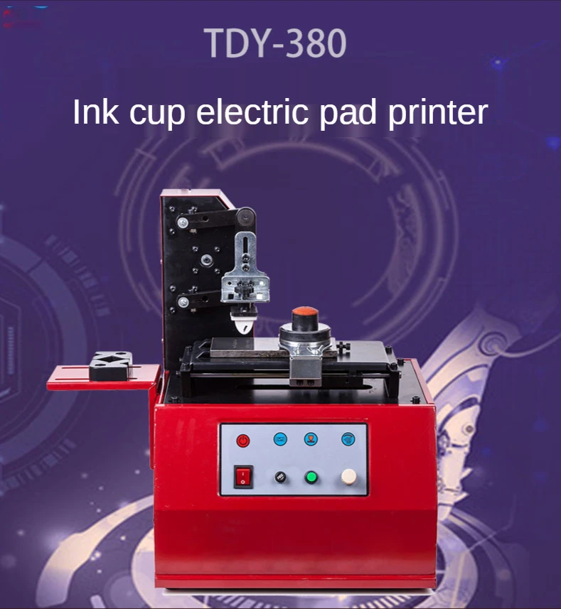 100W Electric Round Pad Ink Printer Printing Machine with Rubber Pad steel mould for Product Date Logo Print