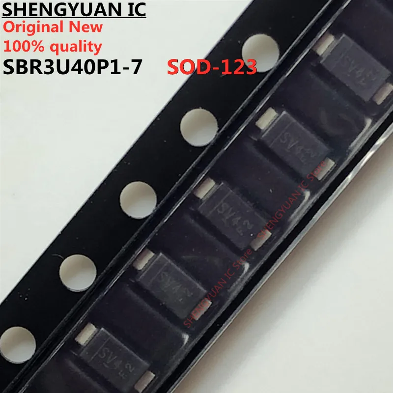 50Pcs SBR3U40P1-7 SBR3U40P1 Marking: SV4 3U40 SBR3U40 40V SUPER BARRIER RECTIFIER 3.0A SBR® POWERDI® 100% new imported original