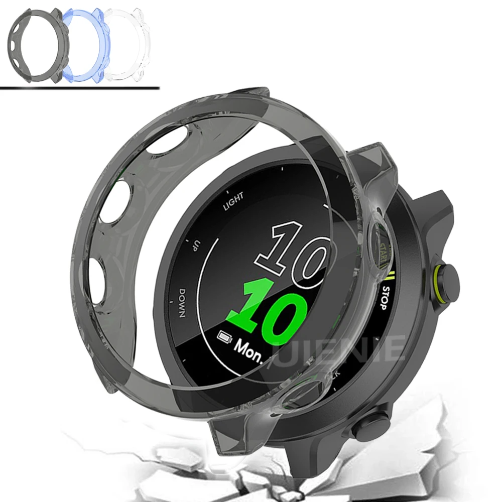 TPU Protective Watch Case for Garmin Forerunner 55/ 158 Smartwatch Cover Soft Screen Protector Transparent Shell Frame