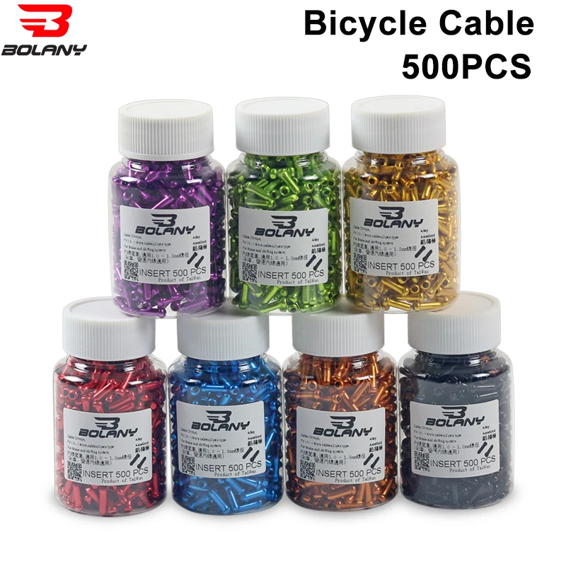 

500pcs Lnner Wire Cable End Caps Light Aluminum Tail Sleeve Brakes For Bicycles Brake Line And Derailleur For Bike Accessories