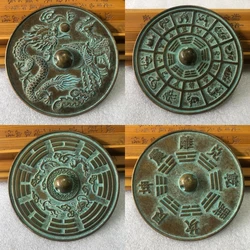 Exquisite collection Chinese antique dragon and phoenix, god beasts, gossip, 12 zodiac auspicious feng shui bronze mirror