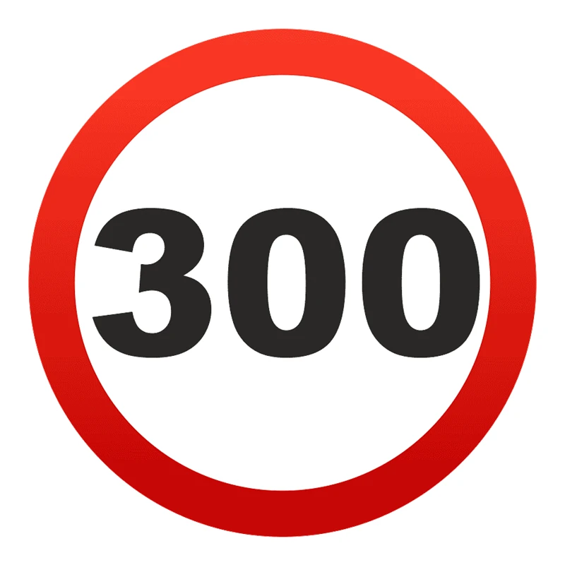 

S52003# Various sizes Personality PVC Decal Speed Limit Sign 300 Waterproof Car Sticker on Motorcycle Laptop Decorative