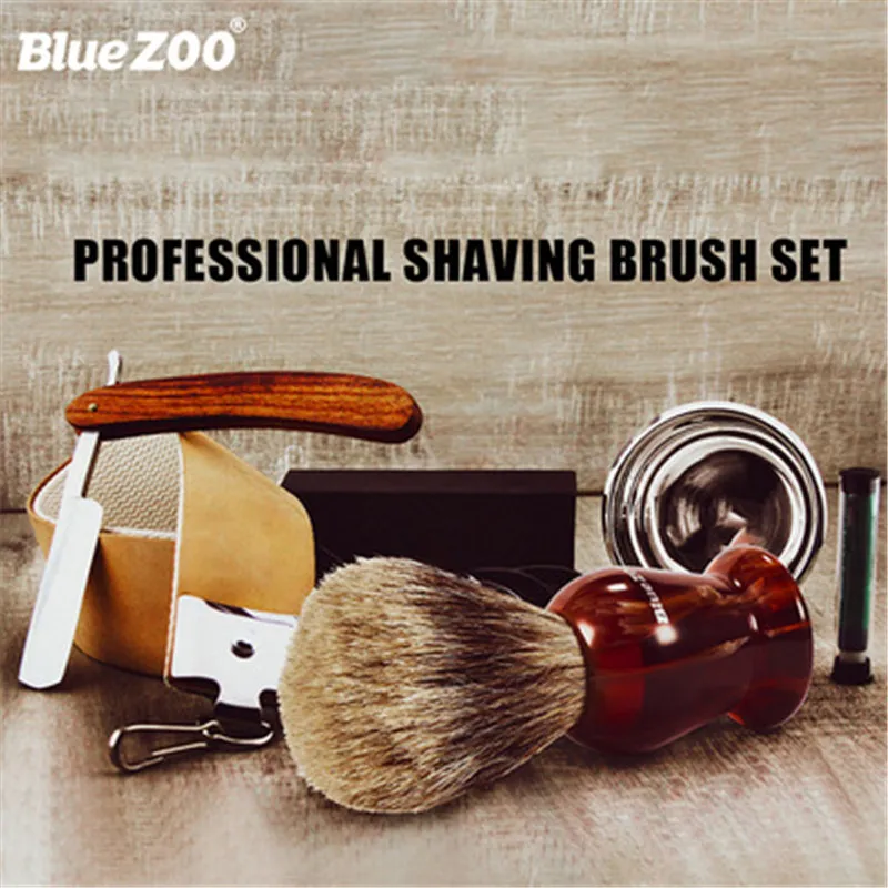 100% Pure Badger Hair Shaving Brush with Resin Handle Man Facial Care Tool Facial Hair Brush