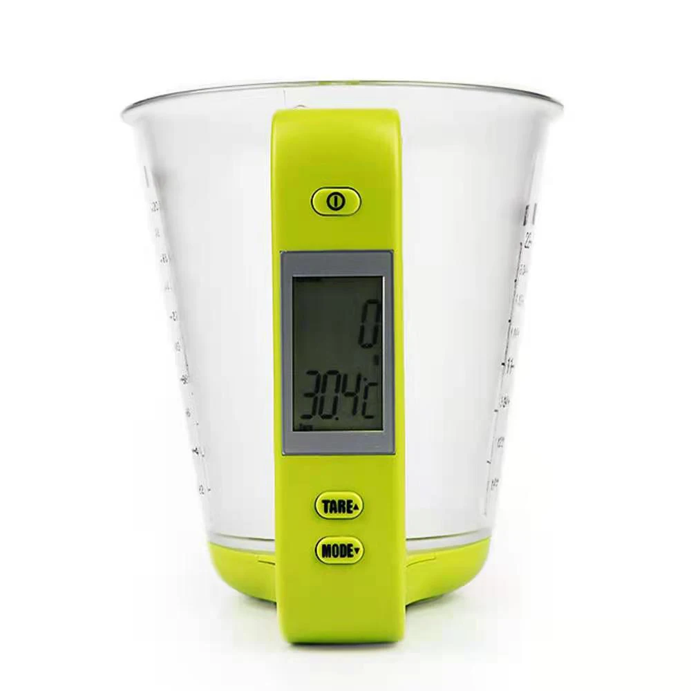 Electronic Measuring Cup Plastic Tool Graduated Digital Jug With Scales Kitchen Beaker Weigh Temperature Measurement LCD Display