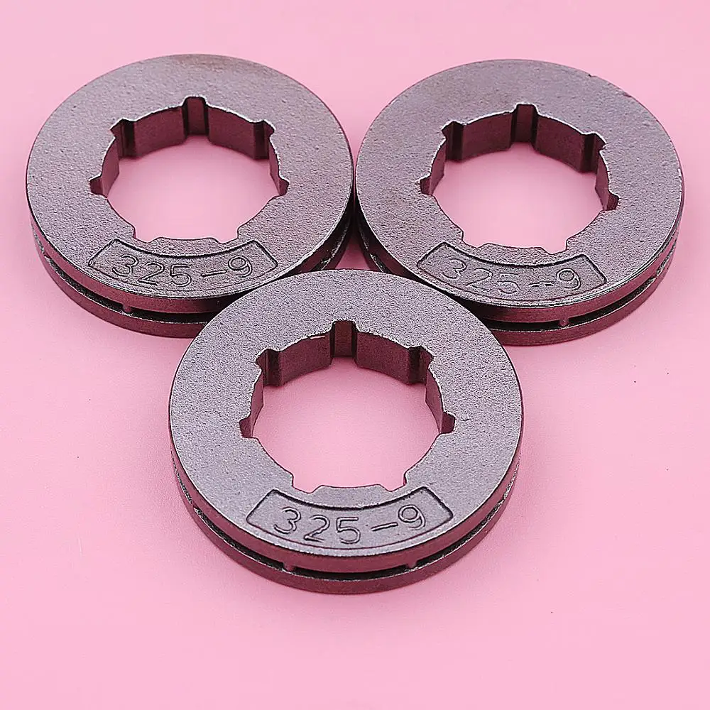 3pcs/lot .325 9 Tooth Chain Sprocket Rim Kit For Stihl Husqvarna Jonsered Homelite STD Spline 22mm Chainsaw Parts