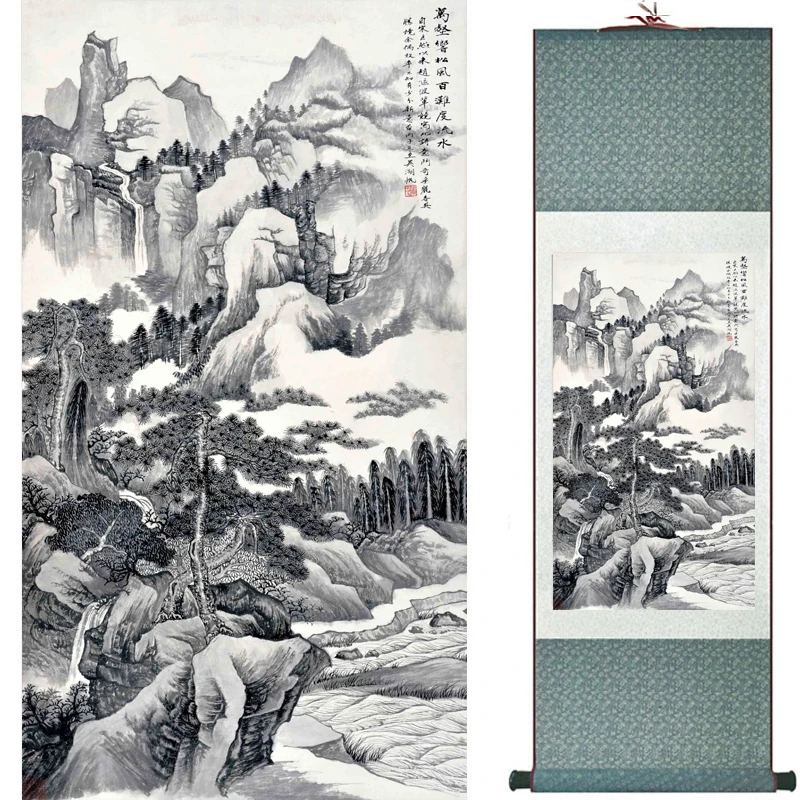 

Mountain and River painting Home Office Decoration Chinese scroll painting landscape art painting 2018071202