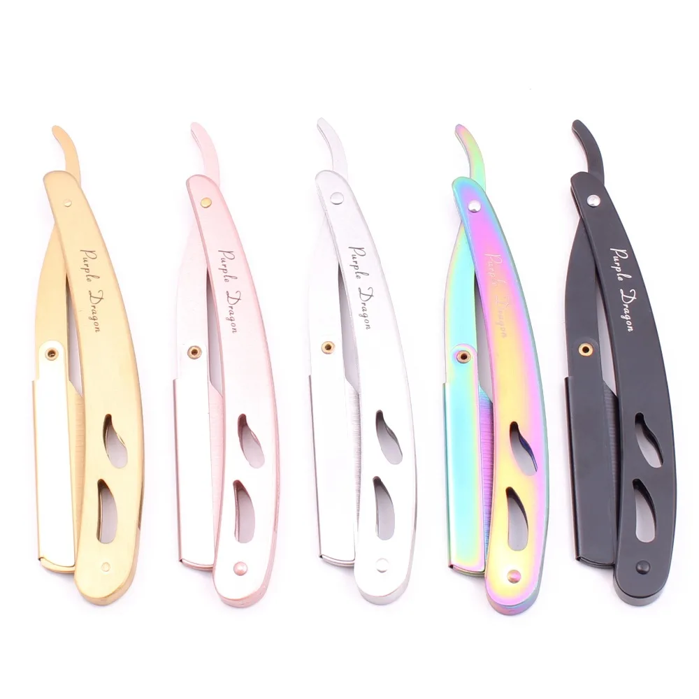 Men Straight Barber Razor Add 10 Blades Razor Edge Steel Folding Shaving Knife Hair Removal Tools Shaving Razor With Blade Z6102
