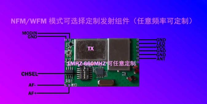 FM Transmitter Module FM Walkie-talkie Transmitter Module UHFVHF Frequency Band Transmitter Module NFM/WFM Transmitter Board