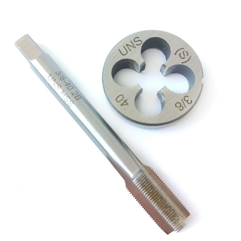 2PCS 3/8-40 Tap and die  UNS British US Made Right Hand Threading Tools For Mold Machining Hand Tools