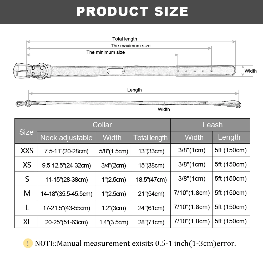 Real Leather Dog Collar Leash Set Personalized Genuine Leather Dog Pet Collars Leashes Custom for Small Medium Large Dog Pitbull