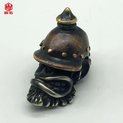 1PC EDC Paracord Beads Horn Helmet Warrior Retro Brass Copper Lanyard Pendants Knife Beads Umbrella Rope Cord Beads Pendants
