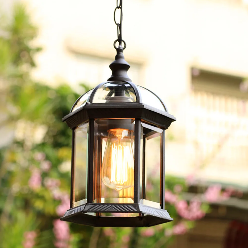 Outdoor Waterproof Lamps European Garden Pendant Light Gate Hallway Balcony Hanging Lamp Bar Cafe Restaurant Lighting Fixture
