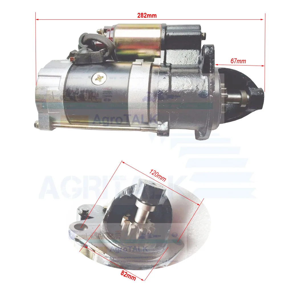 Starter motor QDJ3Q5A (24V, 4.5KW, 11 teeth) ，suitable for Yangdong Y4102Q / Y4105Q, part number: QDJ3Q5A