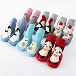 Toddler Indoor Sock Shoes Newborn Baby Socks Winter Thick Terry Cotton Baby Girl Sock with Rubber Soles Infant Animal Funny Sock