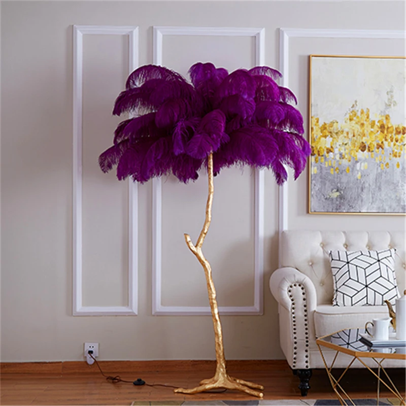 

Modern Luxury Feather Floor Lamp Living Room Decoration Floor Light Stand Light Decorative Standing Lamp Indoor Bedroom Lighting