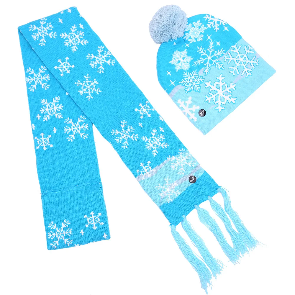 New Style! LED Christmas Hat Beanie Light Up Illuminate Warm Hat 48 Patterns New Year Snowman Sweater Hat Christmas Decorations