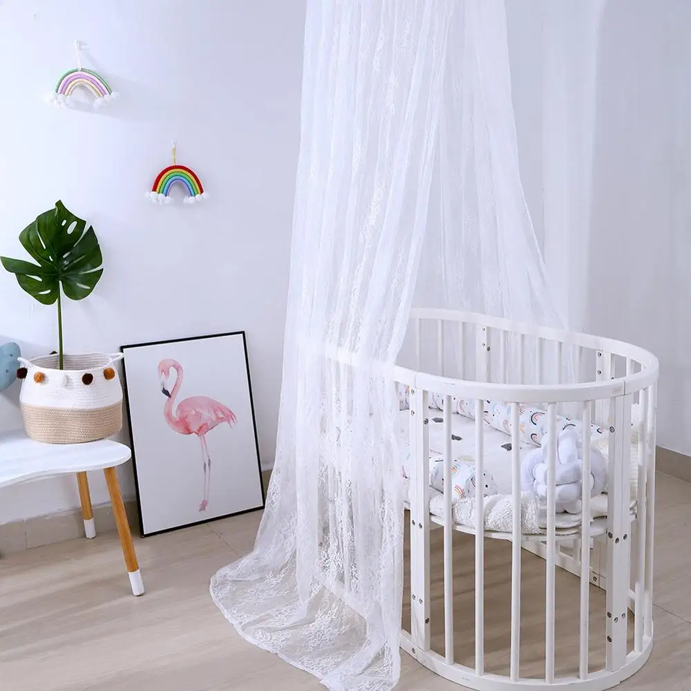 Elegant Lace Baby Canopy Netting Curtain Dome Mosquito Baby Crib Mosquito Nordic Nursery Room Hanging  Bed Canopy for Kids