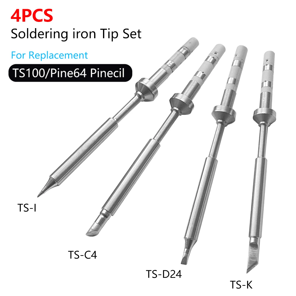 Pointes de fer à souder remplacement différents modèles de Pine64 TS100 Pinecil TS B2 BC2 C1 KU ILS I C4 D24 K BC3 JL02 J02 Kit