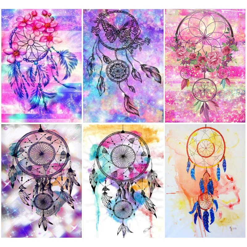 

Yumeart 3D Diy Square Diamond Embroidery Painting Indian Dream Catcher Cross Stitch Full Diamond Painting Feathers Art Crafts