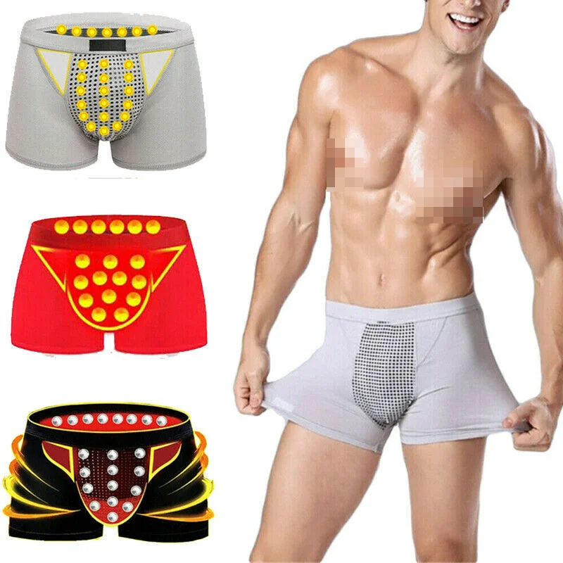 Men Physiological Enlargement Underwear Magnetic Therapy Health Care Shorts Big Crotch Boxer Briefs Plus Size6XL Underwear Penis