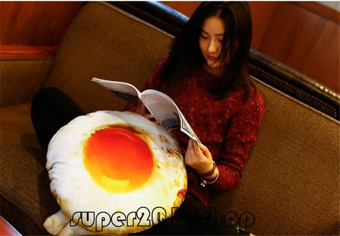 38cm 3D Sweet Removable Fried Egg Plush Stuffed Soft Toys Doll Pillow Gift Toys Cute Plush