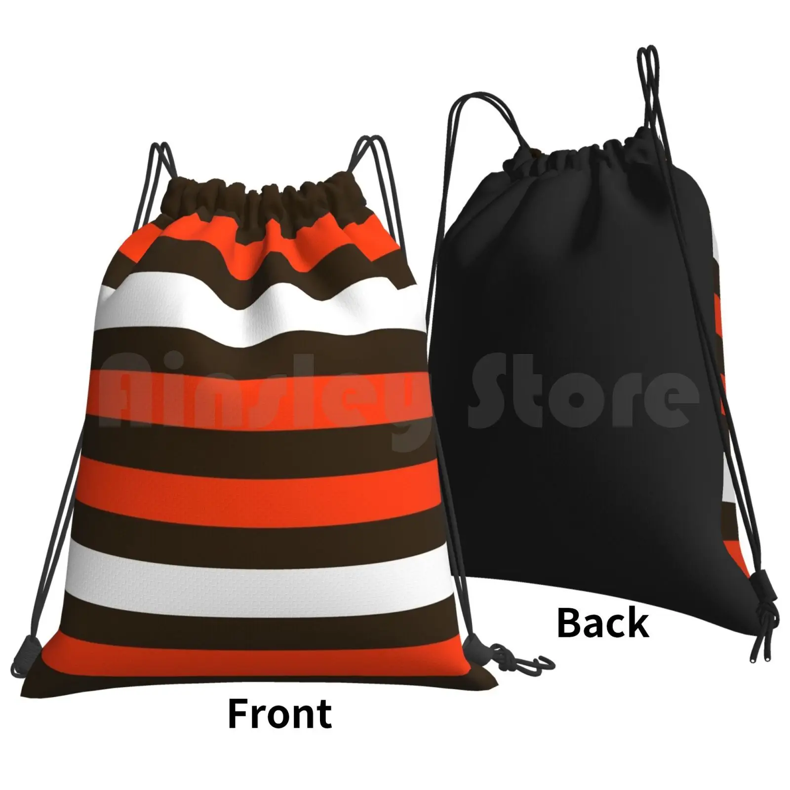 Orange Backpack Drawstring Bag Riding Climbing Gym Bag Cle Football Fans Fan Lover Sports Hometown Home Base Game Game Day