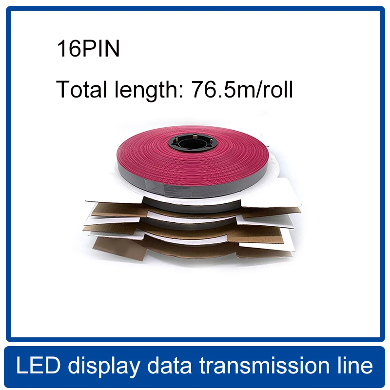 76m/roll 16PIN LED Display Screen HUB Data Cable, 1.27mm Flat Gray Flat Wire
