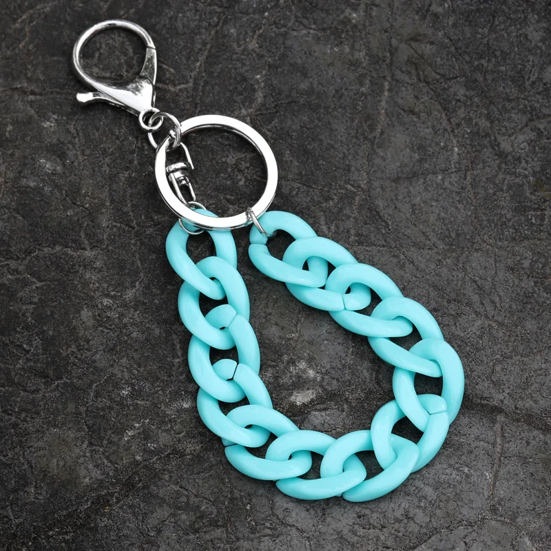 VONNOR Acrylic Colorful Chain Key Chain Fashion Jewelry for Women Bag Car Key Ring Decoration Pendant Keychains Wholesale