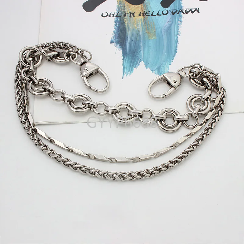 1-5pcs 36cm length silver color Iron and alloy meterial new products bag chains with snap hooks for diy leather bag purse parts