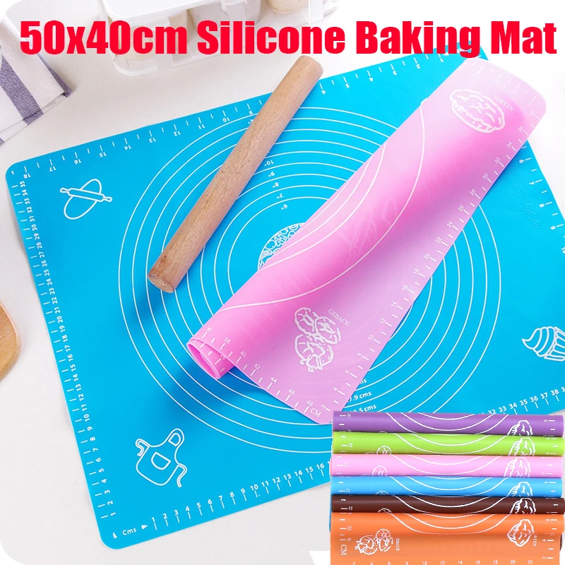 Large Silicone Mat Increase Non-Stick Thickening Baking Mat Pastry Rolling Kneading Pad Pizza Dough Kitchen Accessories