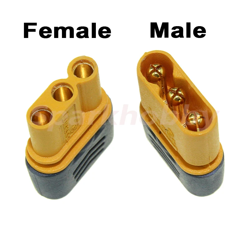 10PCS/5Pairs Amass MR30 Male Female Connector plug with sheath High current three-pin straight head connector for RC drones ACCS