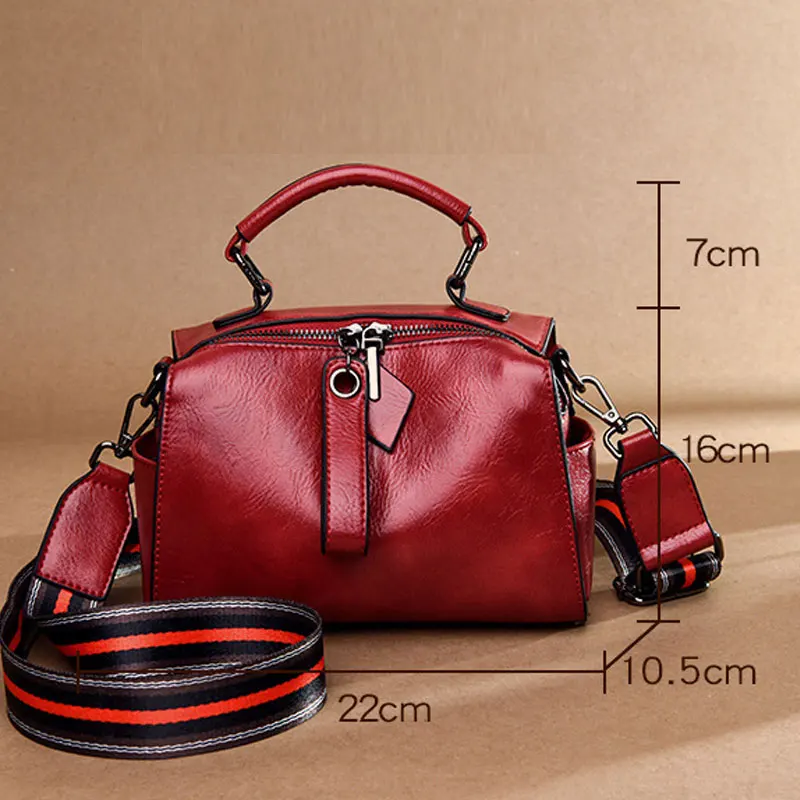 2020 Temperament Soft Leather Handbag Messenger Bag New Leather Women\'s Bag Fashion Oil Wax Pillow Bag Casual Shoulder Bag