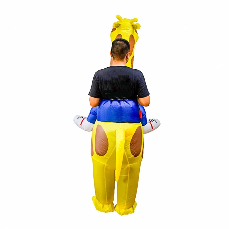 Costume gonflable de girafe jaune d'halloween pour adulte, vêtements de fête, Cosplay P31B