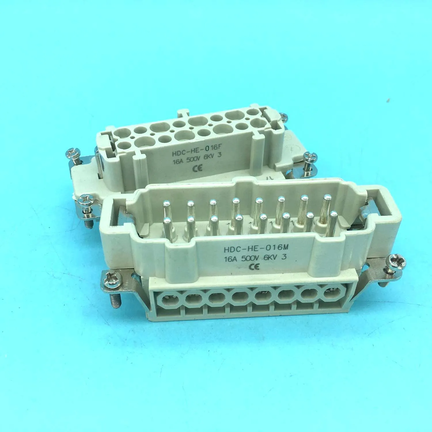 1 Set HDC-HE-016M HDC-HE-016F 16-pin Core heavy-Duty Male & Female Cable Connector 16A 500V Aviation Plug