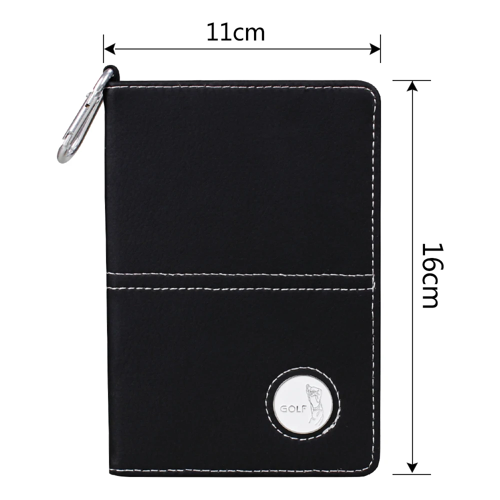 Golf Scorecard Holder Leather Score Card With Hook Ball Marker Supplies