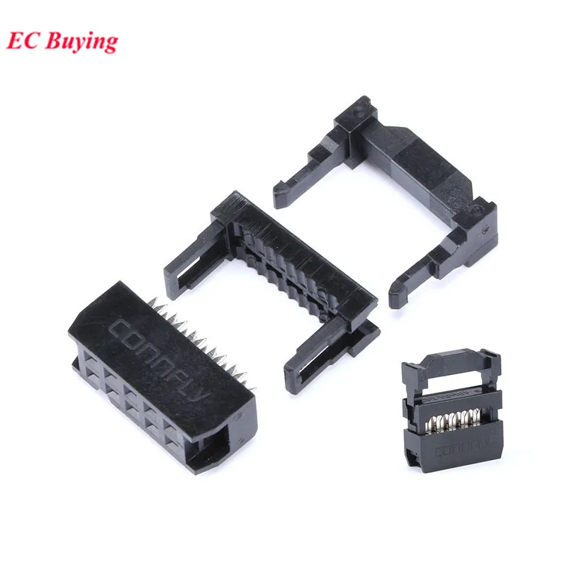 10Set 2.54mm Pitch 2x5 Pin 10 Pin IDC Female Header Socket Connector FC-10 Dual Row Pitch IDC Connector