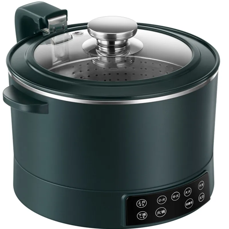 220V Stainless Steel Inner Household Electric Rice Cooker 3L Automatic Lift Hot Pot Low Sugar Rice Cooker White/Green Color