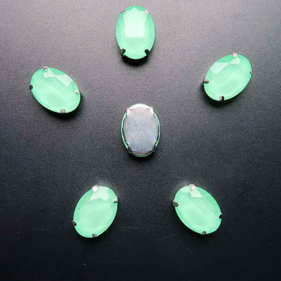 Ovale Silber-Krallenfassungen, 20 Stück/Packung, 10x14mm, 13*18mm, Jelly Candy AB Farben, Glaskristall, zum Aufnähen, Strass-Applikation, DIY-Besatz – Detail 17