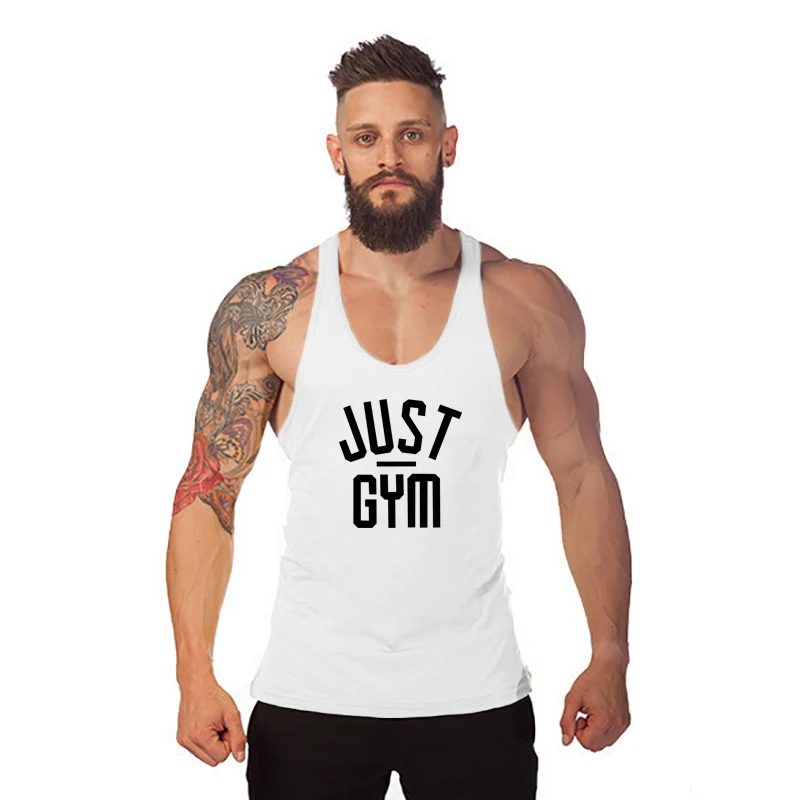 

Brand Just Gym Clothing Fitness Singlets Tank Top Men Bodybuilding Stringer Tanktop Muscle Shirt Workout Vest Undershirt Singlet