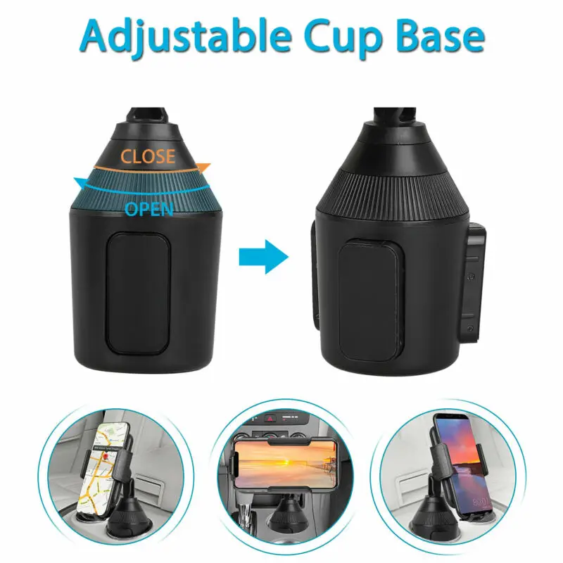 360 °   Portavasos ajustable para coche, soporte Universal para teléfonos móviles, soporte GPS, accesorios interiores, soporte para bebidas para Iphone y Android