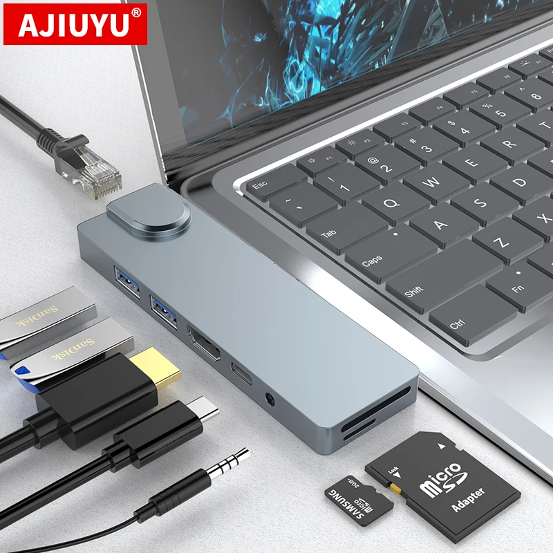 USB HUB to Multi USB3.0 4K HDMI 3.5mm Audio TF SD RJ45 PD Charge Port Adapter For Microsoft Surface Laptop GO 4 3 USB-C HUB Dock