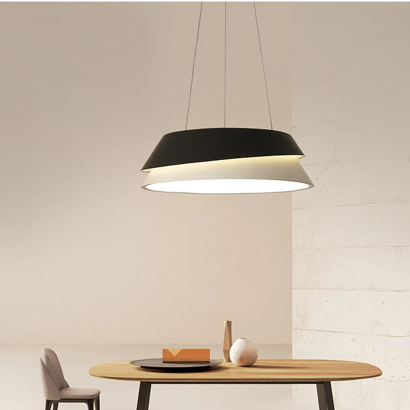 Nordic Restaurant Pendant Lights Study Round LED Individuality Black and White Grey Style Modern Bedroom Light