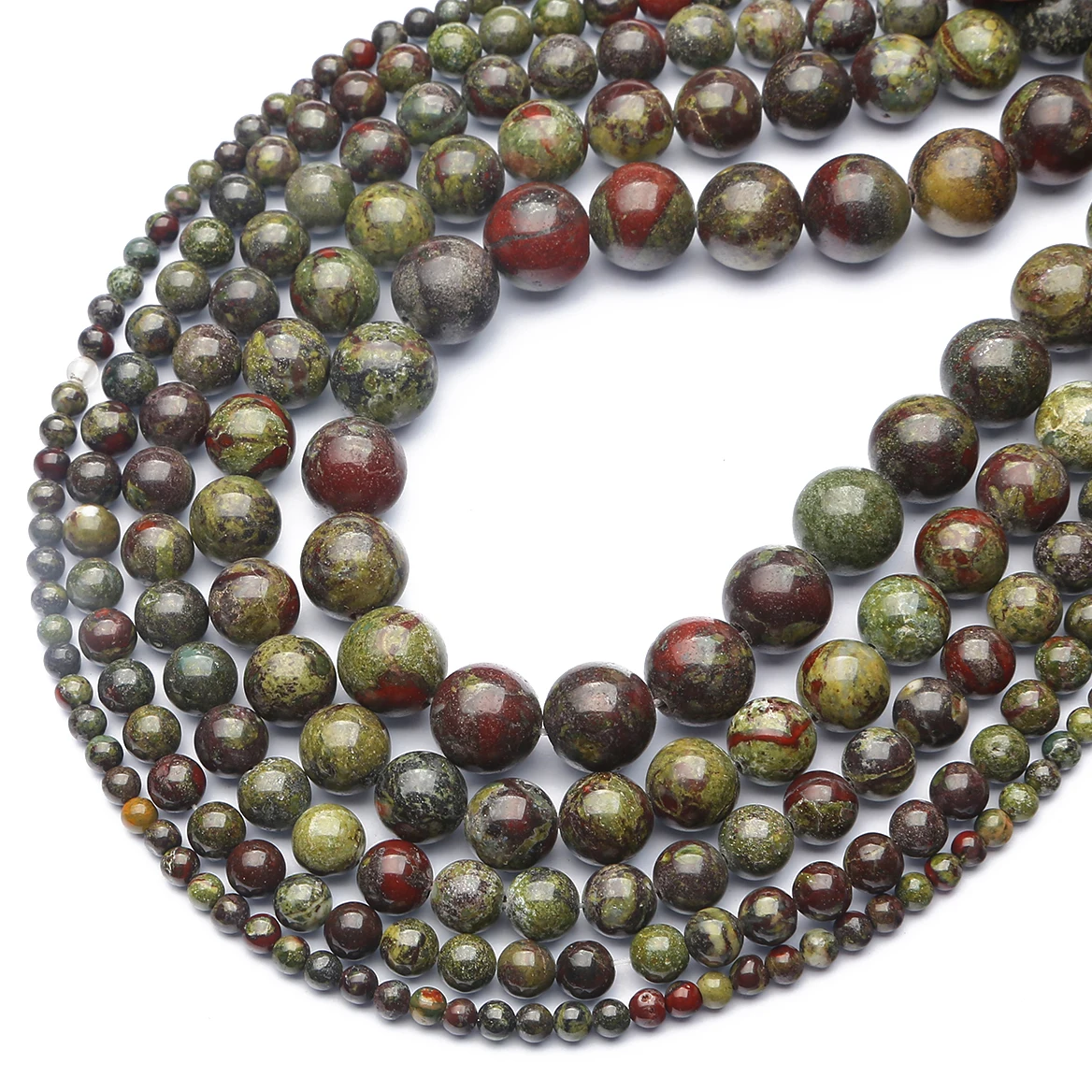 Hot Selling Natural Dragon Blood Jasper Stone Beads,Diameter 4/6/8/10/12mm, Hole Diameter about 1mm,for Jewelry Making DIY