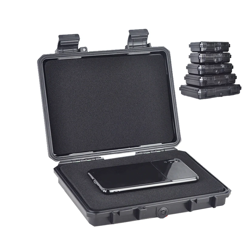 Sealed Safety Case Toolbox Shockproof Airtight Waterproof Tool Box Instrument case Dry Box with pre-cut foam Lockable