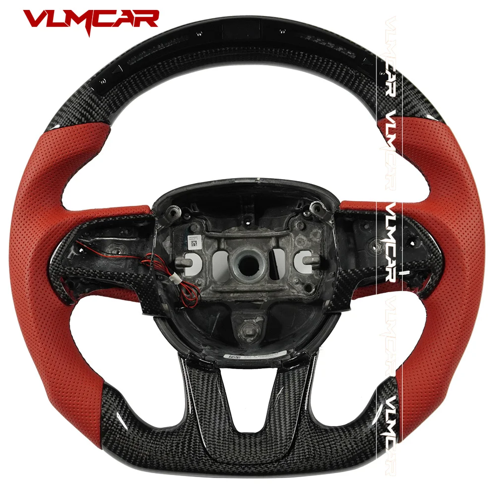 Custom Carbon Fiber Steering Wheel Wuth LED For Dodge Charger/Challenger/Durango SRT