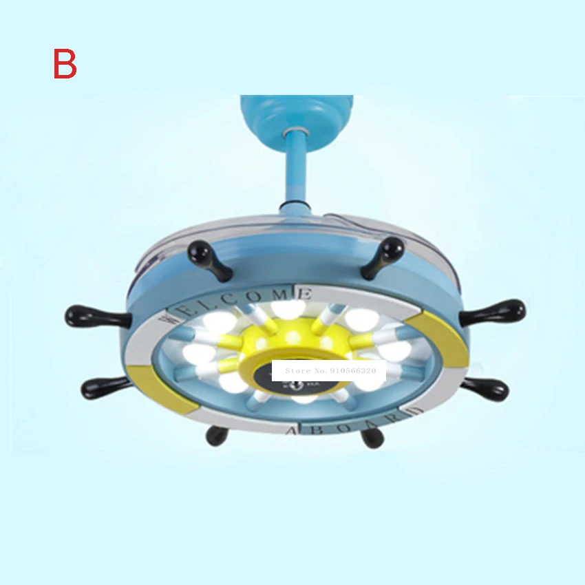 New 24W 220v 42SW-0004 Rudder Cartoon Child Ceiling Fan Bedroom Variable Light Variable Frequency Ceiling Fan + Remote Control